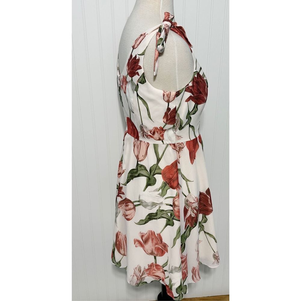 Anthropologie Paper Crown‎ Tulipa Double Tie Sleeveless Party Mini Dress Large - Picture 7 of 13